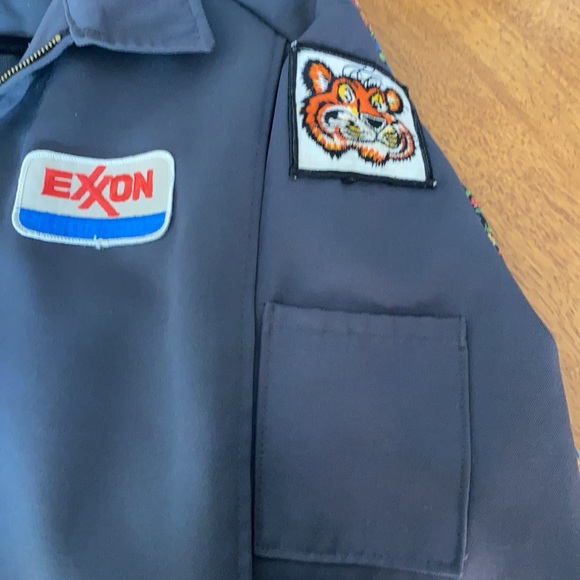 Vintage Exxon gas station attendant jacket. Rare item. Classic blue/gray. - Picture 5 of 10